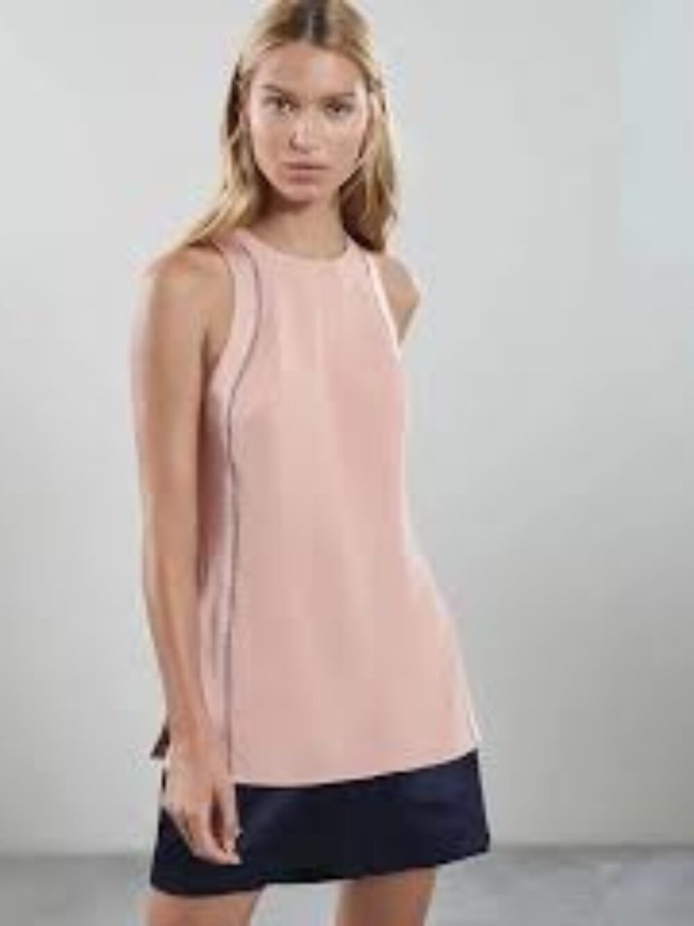 REISS OLIVE BLUSH PINK LADDER DETAILED SLEEVELESS TOP Sz 6
